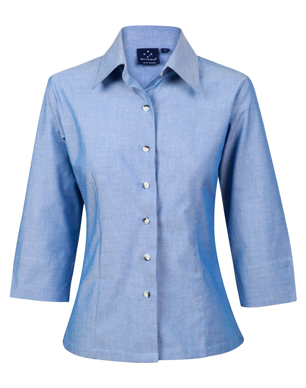 BS04 Ladies Wrinkle Free 3/4 Sleeve Chambray Shirt