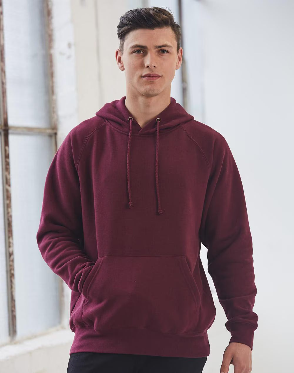 FL07 Mens Close Front Fleecy Hoodie
