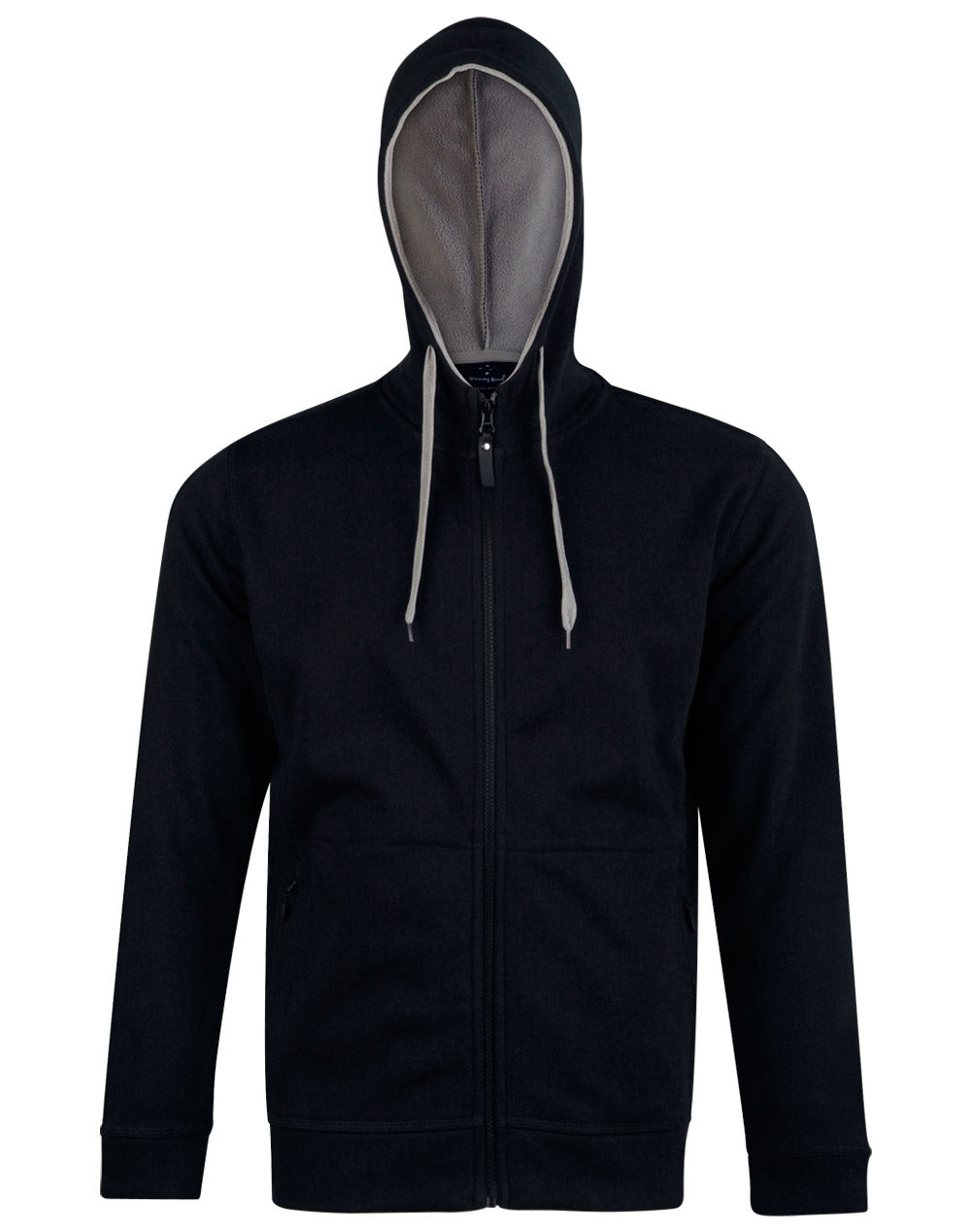 FL17 Mens Full Zip Contrast Bonded Fleece Hoodie