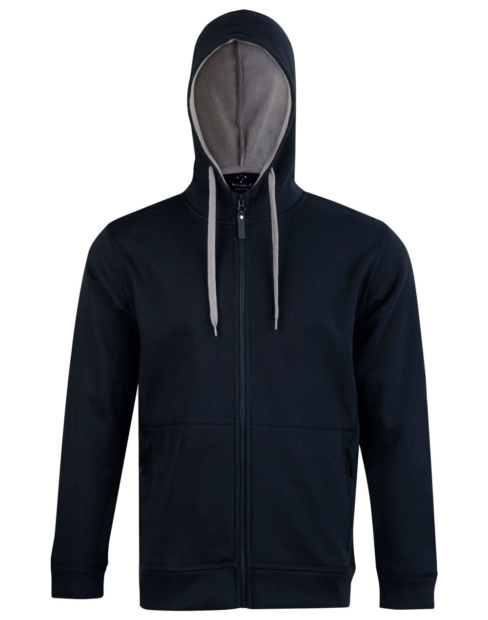 FL17 Mens Full Zip Contrast Bonded Fleece Hoodie