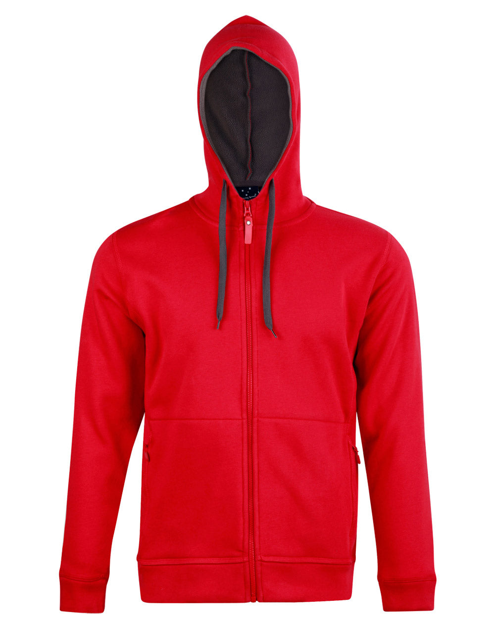 FL17 Mens Full Zip Contrast Bonded Fleece Hoodie