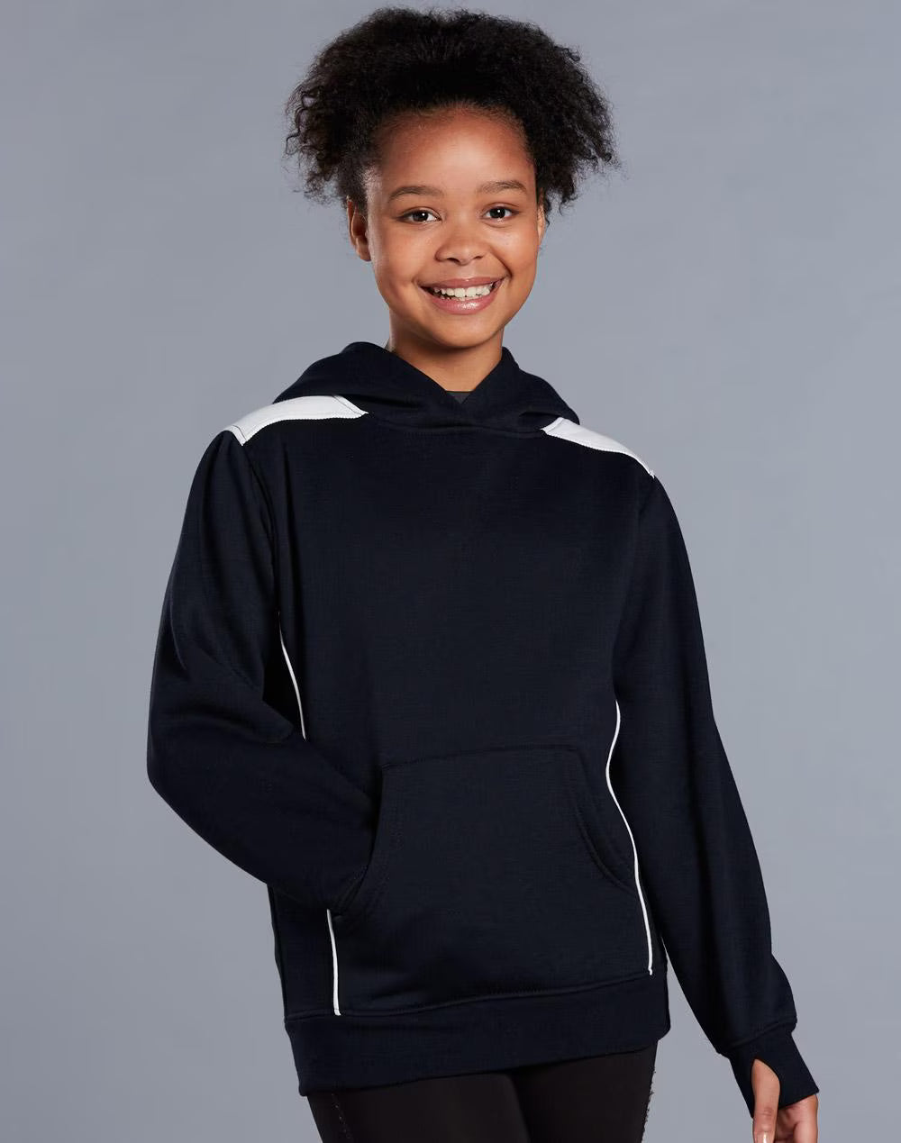 FL19K Kids Croxton Close Front Contrast Fleece Hoodie