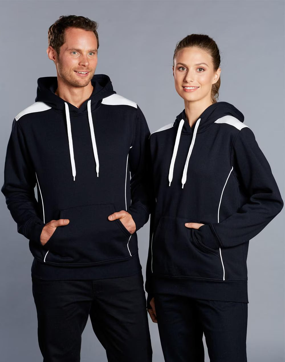 FL19 Unisex Adults' Close Front Contrast Fleece Hoodie