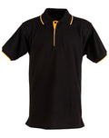 PS08 Mens Poly/Cotton Contrast Pique Short Sleeve Polo
