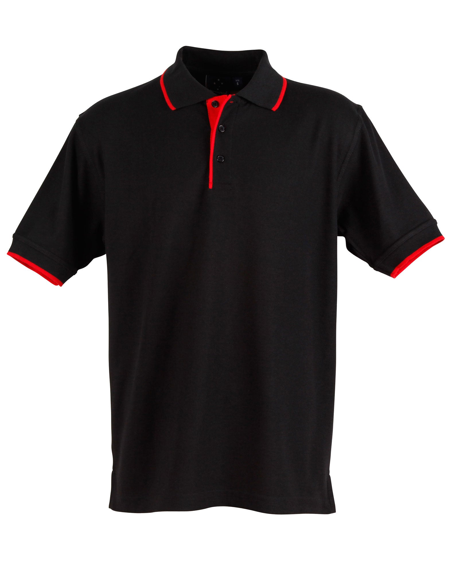 PS08 Mens Poly/Cotton Contrast Pique Short Sleeve Polo