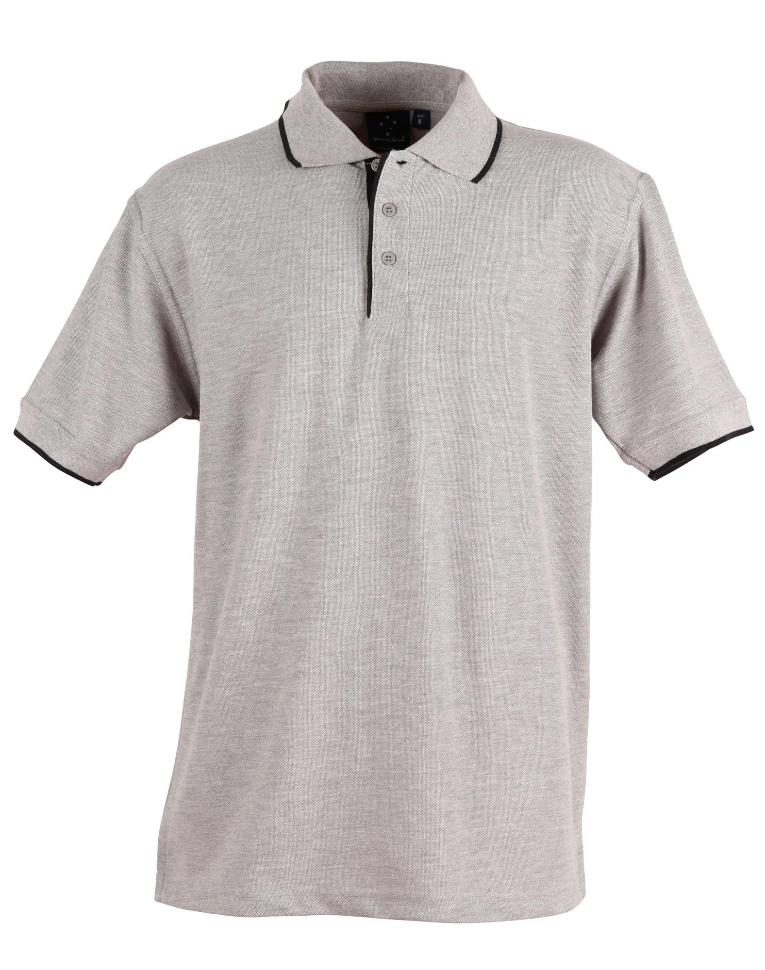 PS08 Mens Poly/Cotton Contrast Pique Short Sleeve Polo