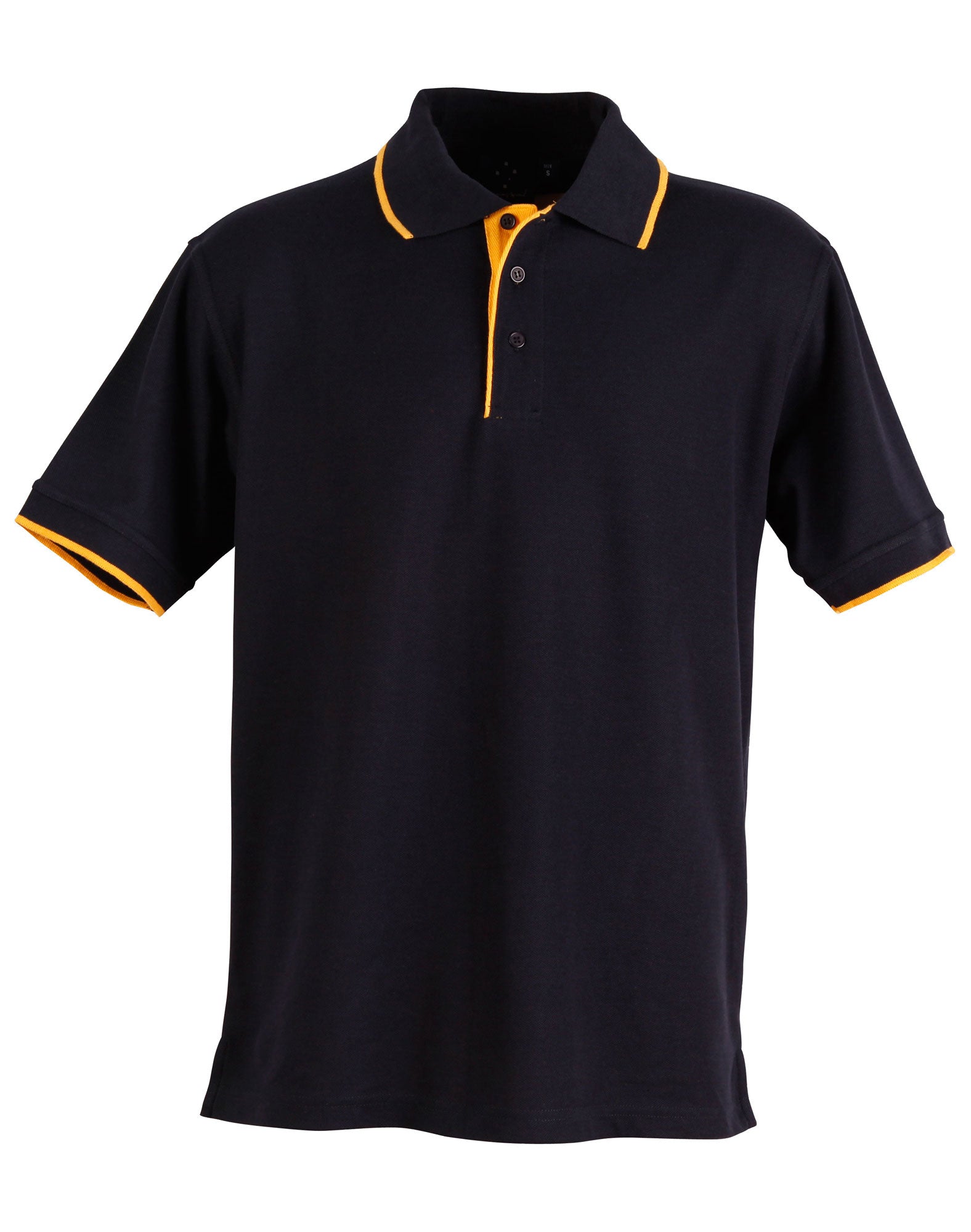 PS08 Mens Poly/Cotton Contrast Pique Short Sleeve Polo