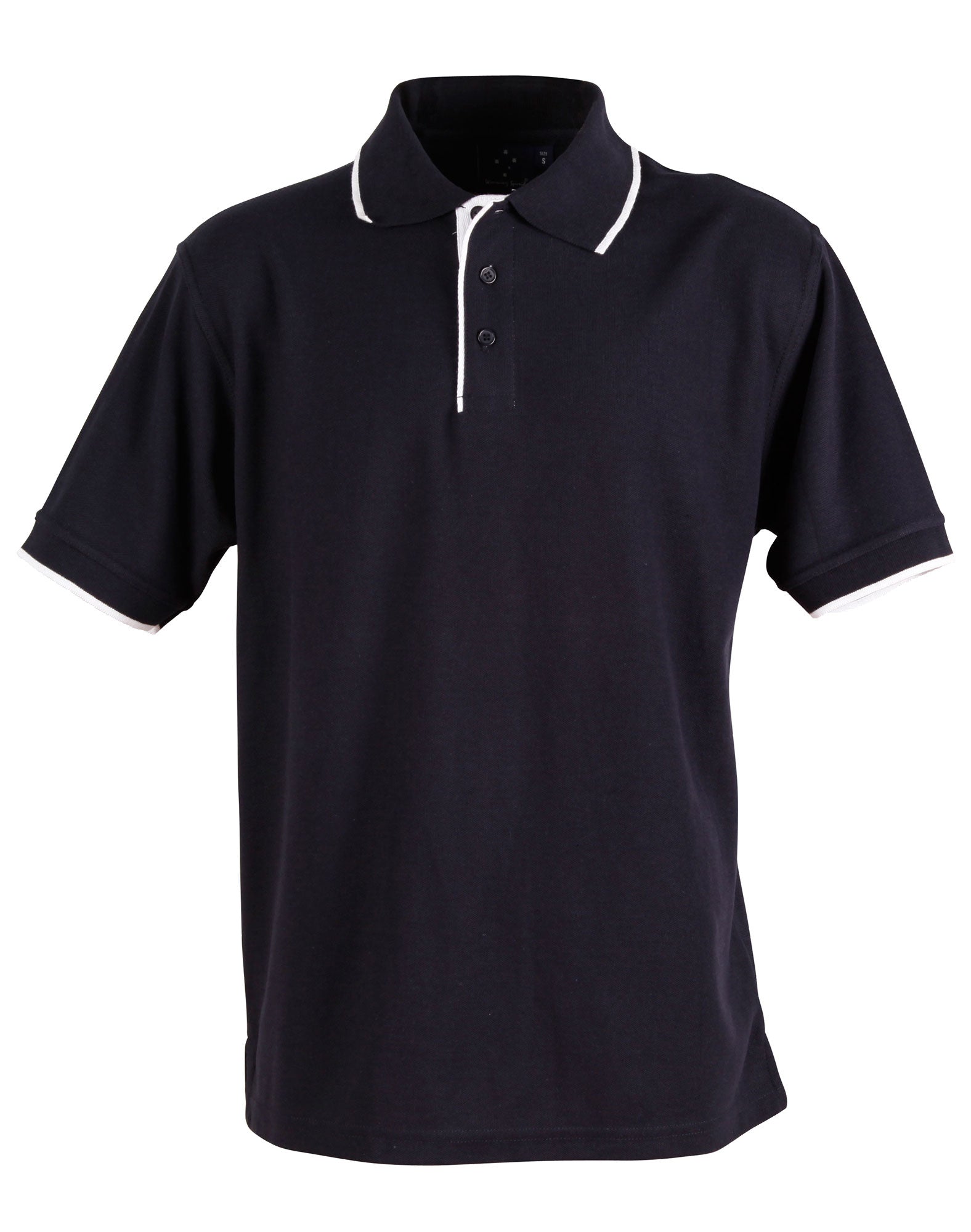 PS08 Mens Poly/Cotton Contrast Pique Short Sleeve Polo