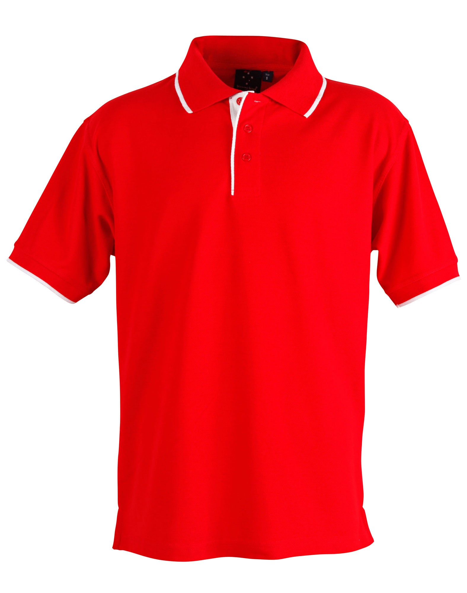 PS08 Mens Poly/Cotton Contrast Pique Short Sleeve Polo