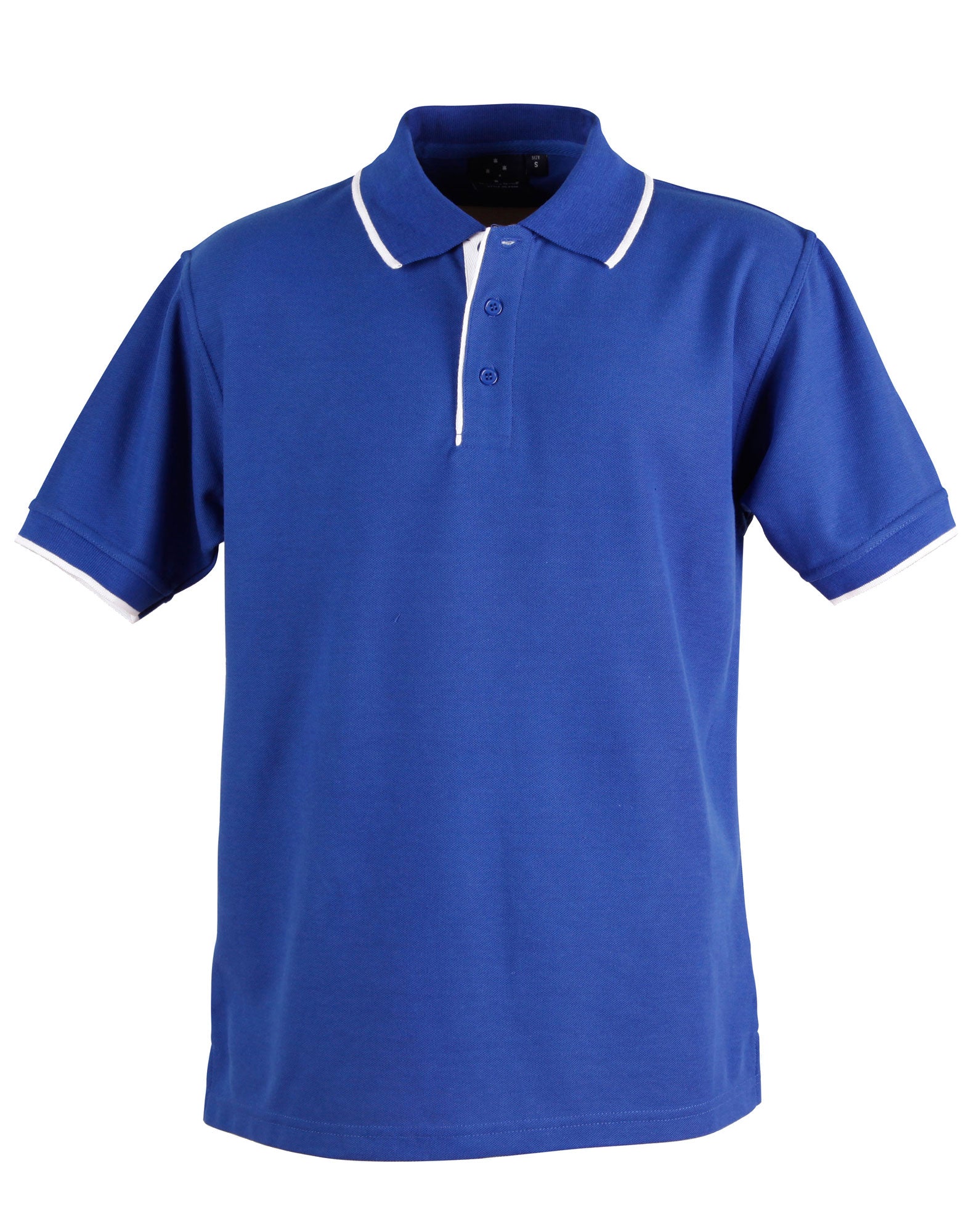 PS08 Mens Poly/Cotton Contrast Pique Short Sleeve Polo