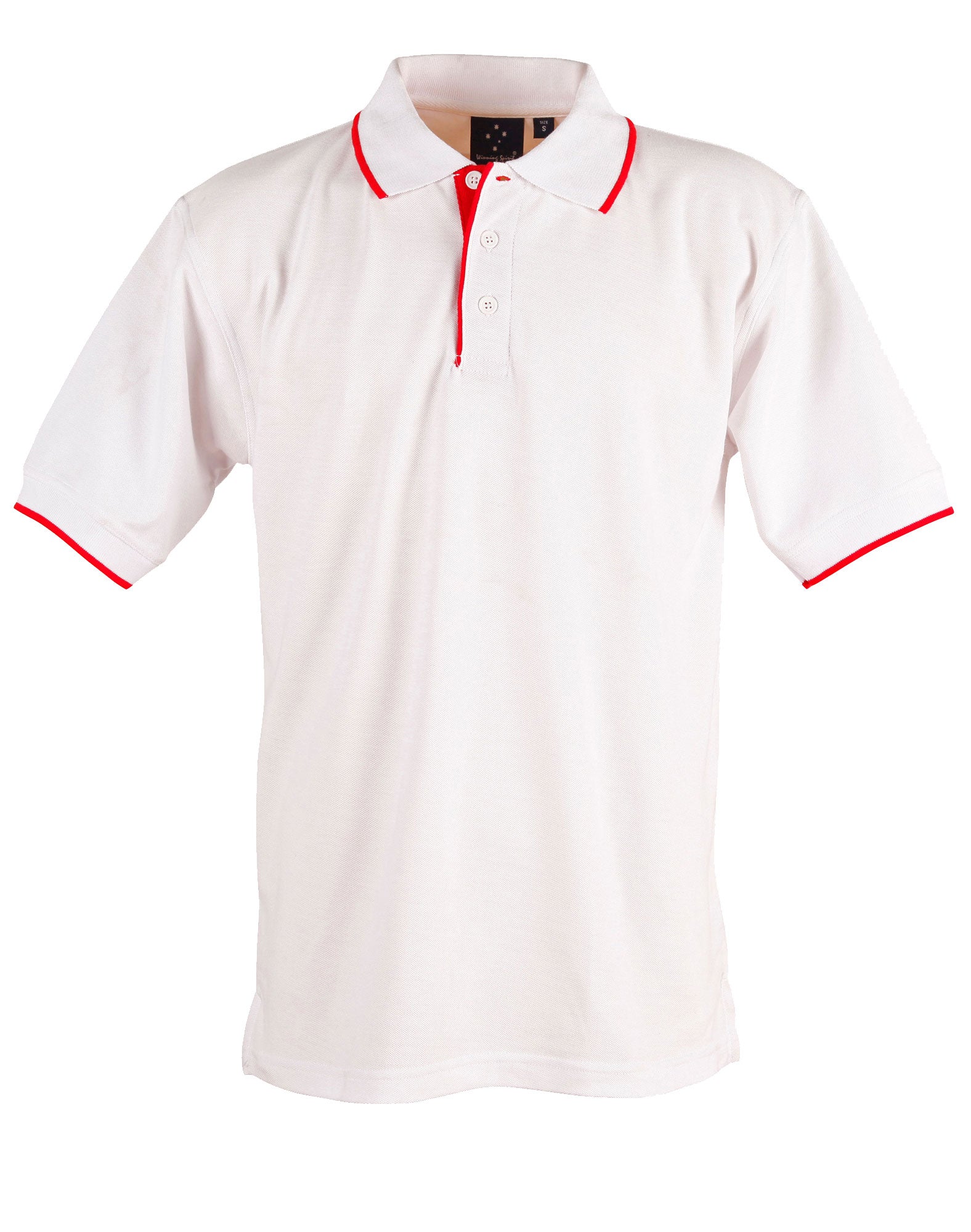 PS08 Mens Poly/Cotton Contrast Pique Short Sleeve Polo