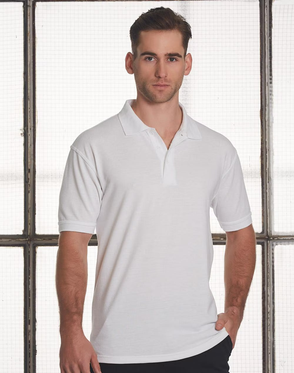 PS22 Mens Tight Pique Knit Short Sleeve Polo