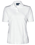 PS25 Mens Pure Cotton Contrast Piping Short Sleeve Polo