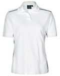 PS26 Ladies Pure Cotton Contrast Piping Short Sleeve Polo