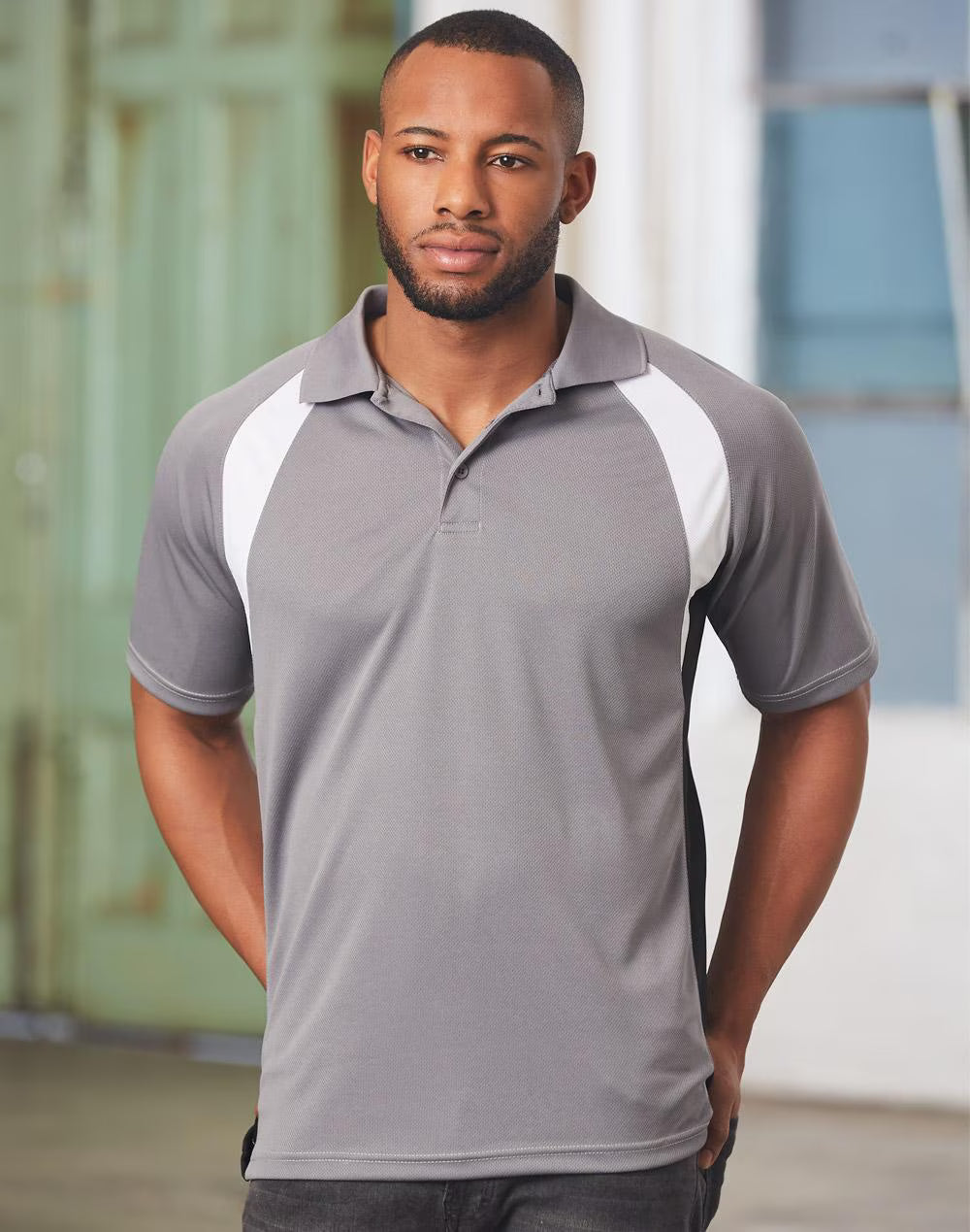 PS28 Mens CoolDry® Tri-colour Contrast Short Sleeve Polo