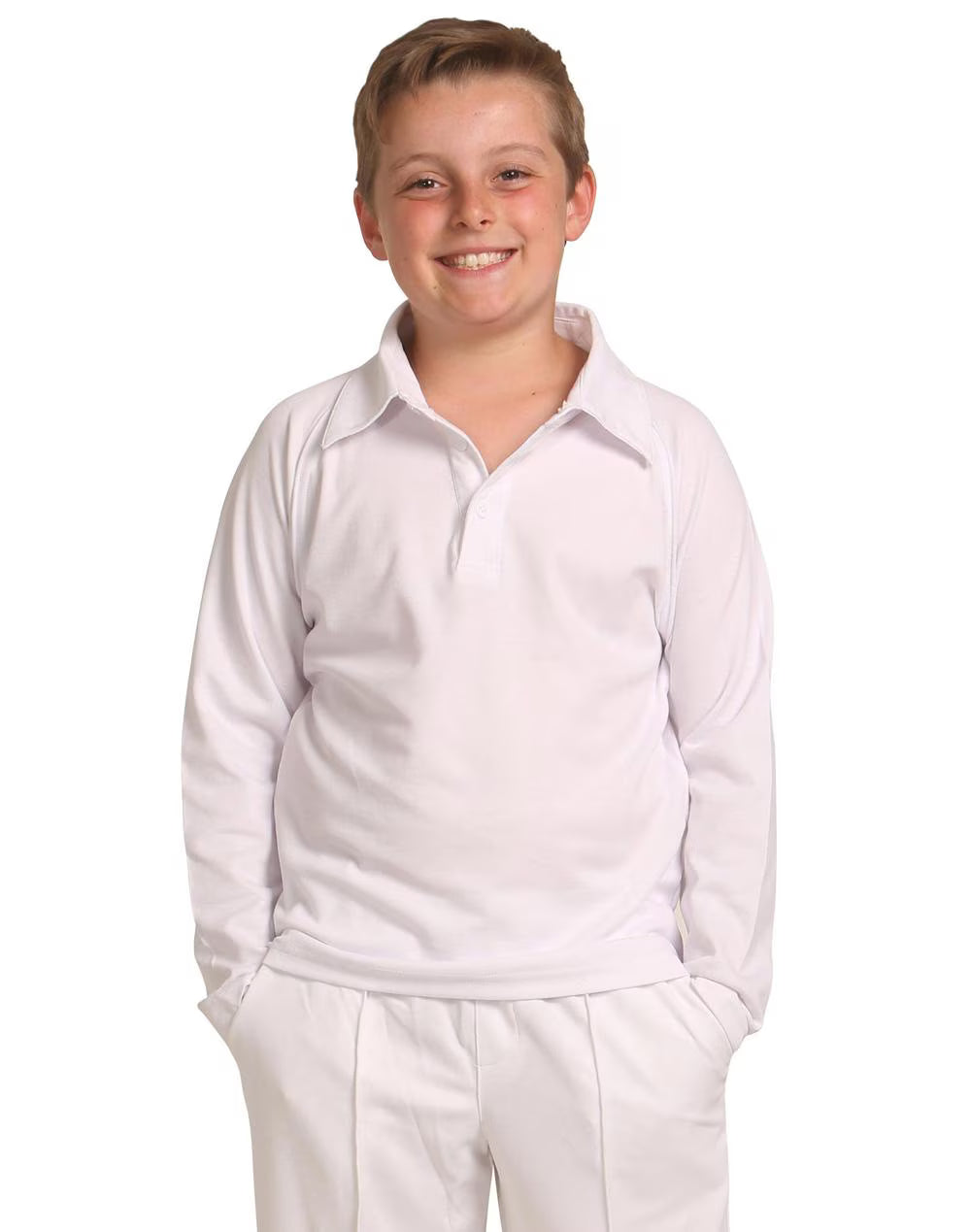 PS29KL Kids TrueDry® Mesh Knit Long Sleeve Cricket Polo