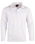 PS29L Mens TrueDry® Mesh Knit Long Sleeve Cricket Polo