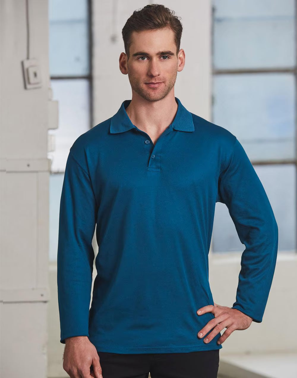 PS35 Mens Victory Plus TrueDry® Long Sleeve Polo