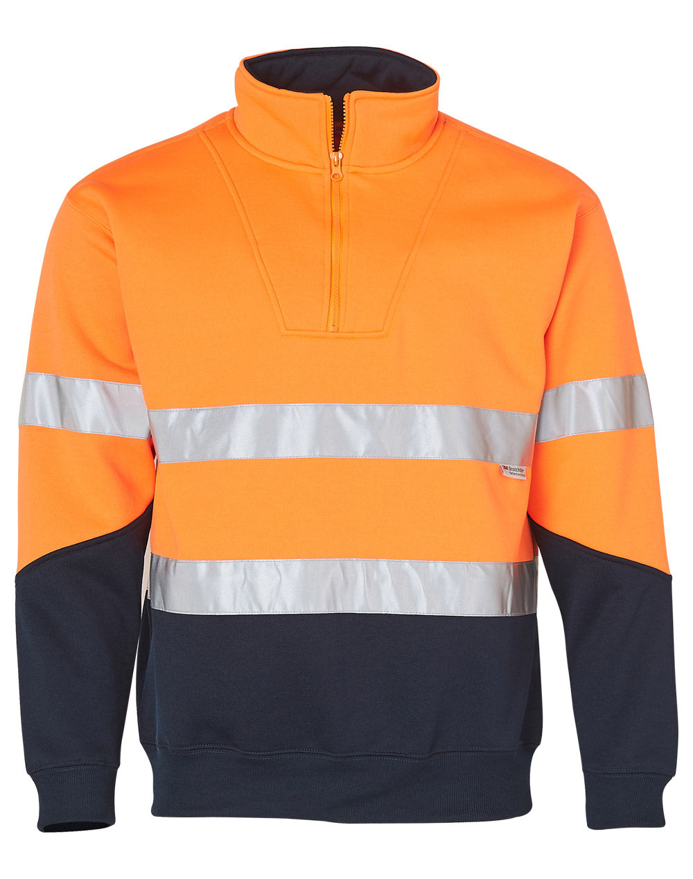 SW14 Mens High Visibility Long Sleeve Fleecy Sweat