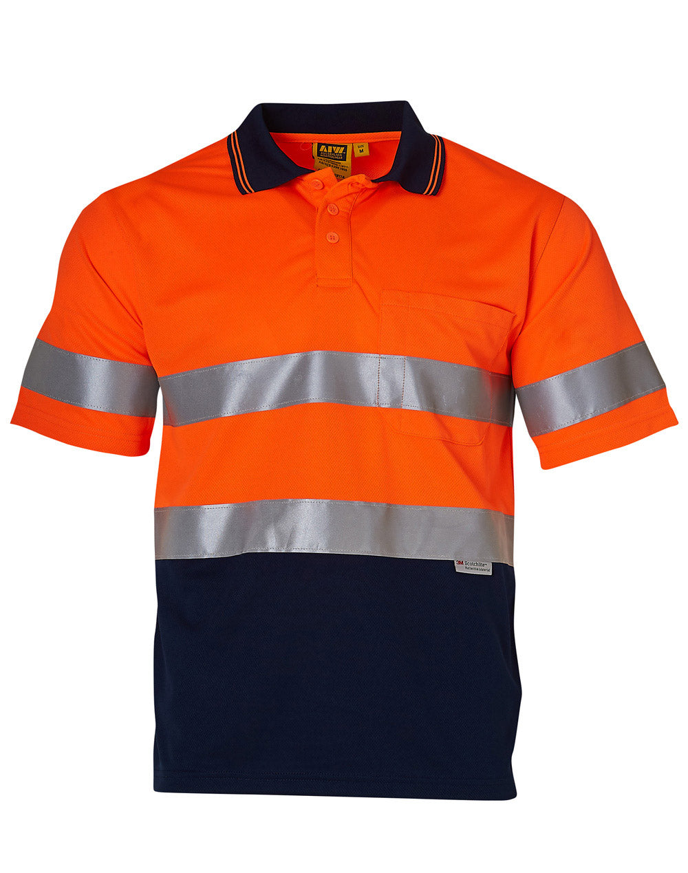 SW17A Mens High Visibility Short Sleeve Safety Polo 3M Reflective Tapes
