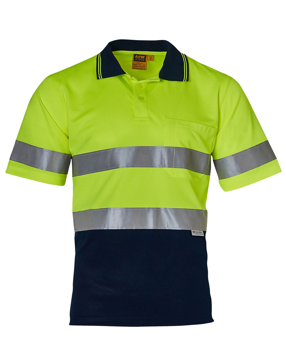 SW17A Mens High Visibility Short Sleeve Safety Polo 3M Reflective Tapes