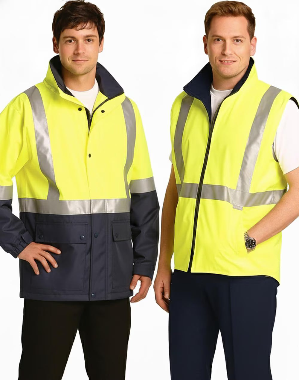 SW20A Unisex Hi-Vis Reversible Vest and Jacket Three in One Safety Jacket with 3M Tapes