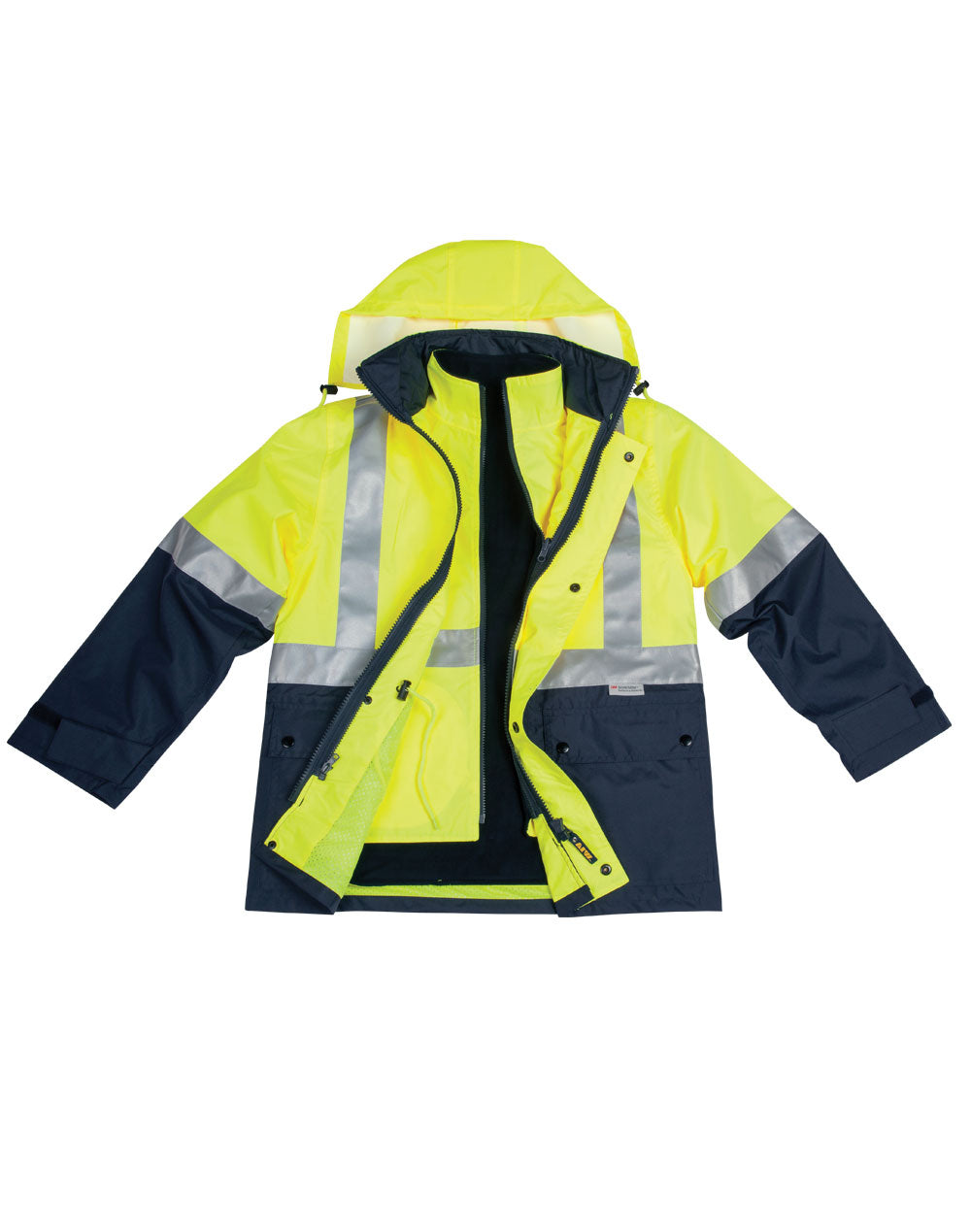 SW20A Unisex Hi-Vis Reversible Vest and Jacket Three in One Safety Jacket with 3M Tapes