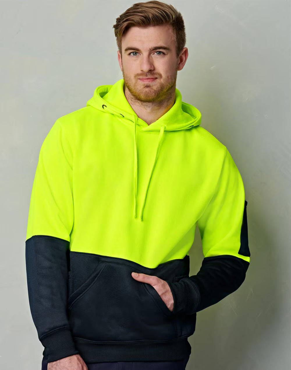SW38 Unisex Hi-Vis Two Tones Fleecy Hoodie