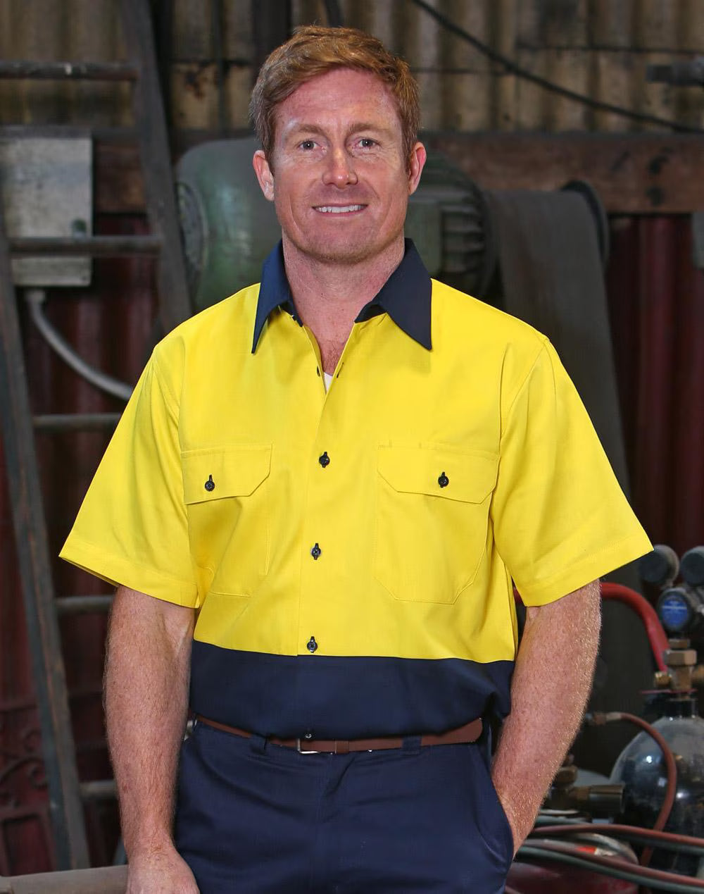SW53 Mens High Visibility Short Sleeve Work Shirt