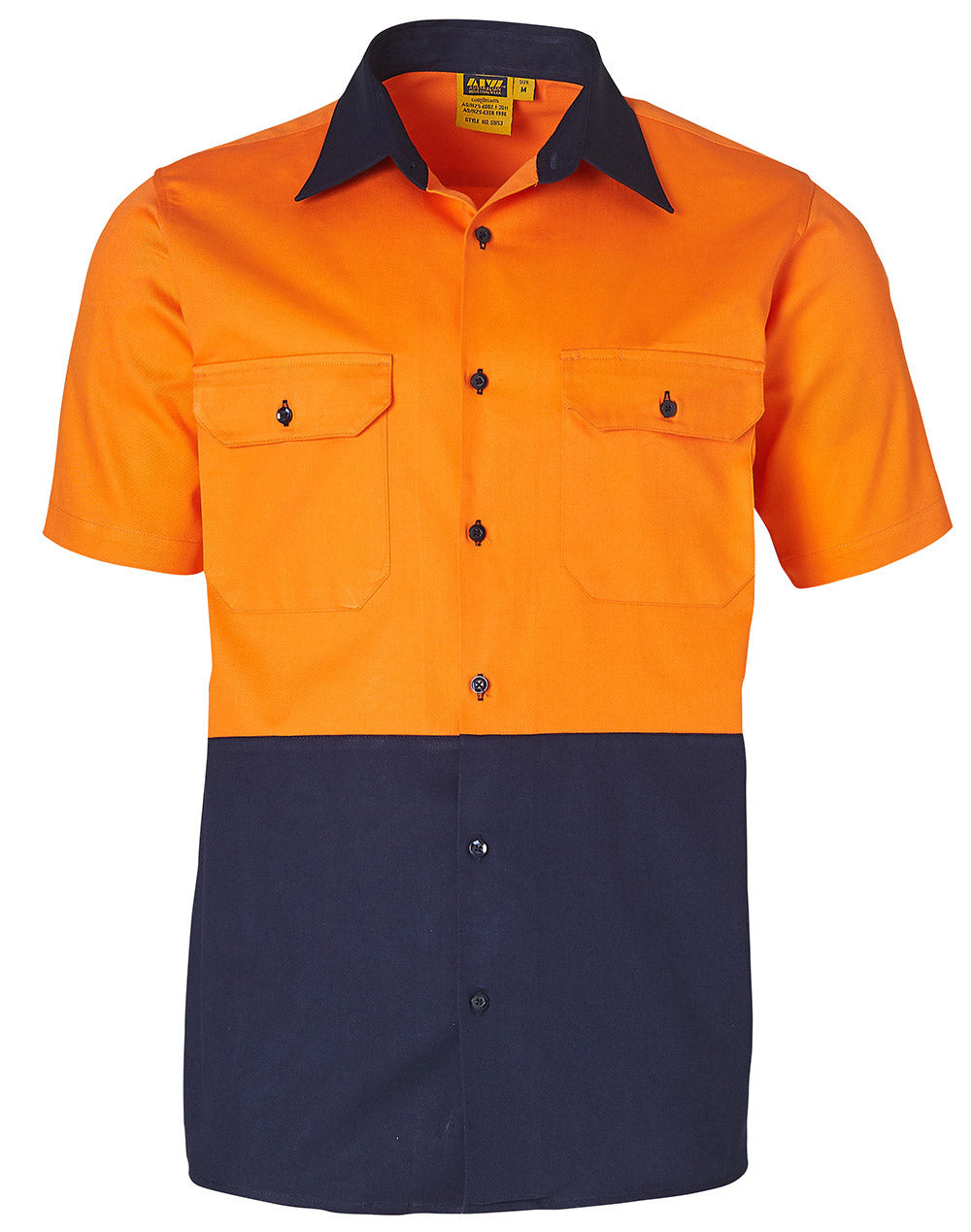 SW53 Mens High Visibility Short Sleeve Work Shirt