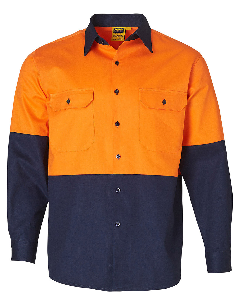 SW54 Mens High Visibility Long Sleeve Work Shirt
