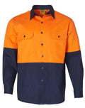 SW54 Mens High Visibility Long Sleeve Work Shirt