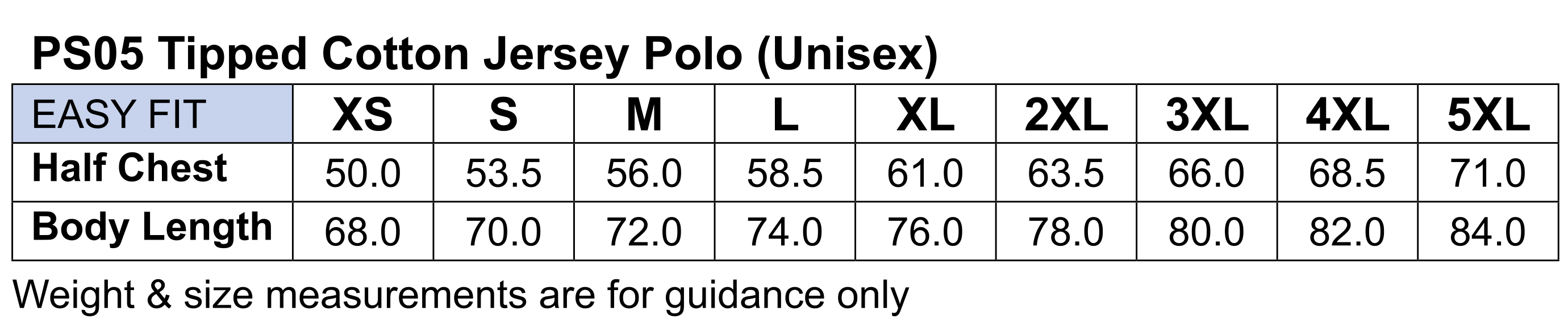 PS05 Unisex Cotton Contrast Jersey Knit Short Sleeve Polo