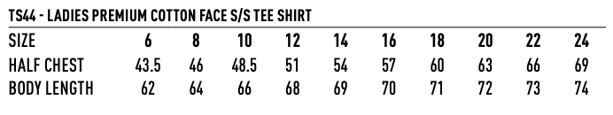 TS43 Ladies Premium Cotton Face Tee