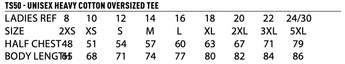 TS50 Unisex Heavy Cotton Oversized Tee