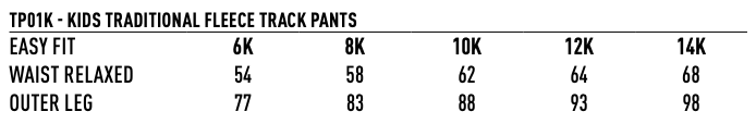 TP01K Kids Traditional Fleecy Eagle Track Pants