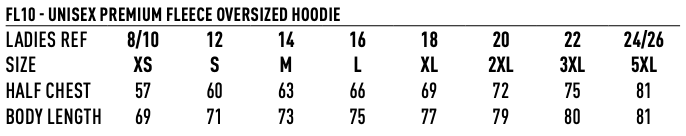 FL10 Unisex Premium Fleece Oversized Hoodie