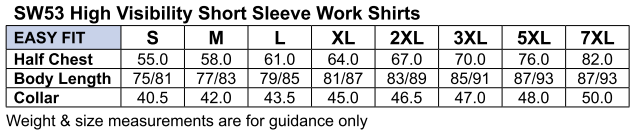 SW53 Mens High Visibility Short Sleeve Work Shirt