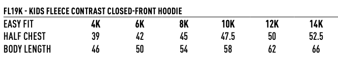 FL19K Kids Croxton Close Front Contrast Fleece Hoodie