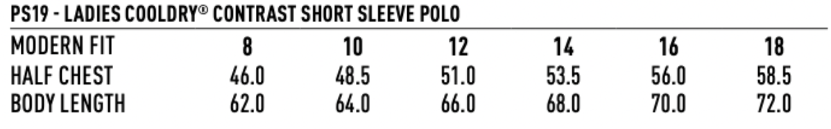 PS19 Ladies CoolDry® Raglan Short Sleeve Contrast Polo