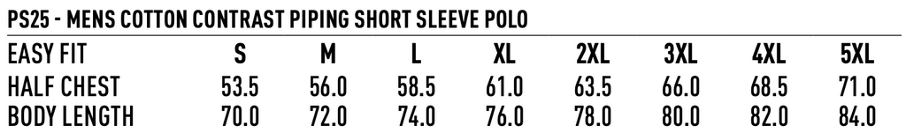PS25 Mens Pure Cotton Contrast Piping Short Sleeve Polo