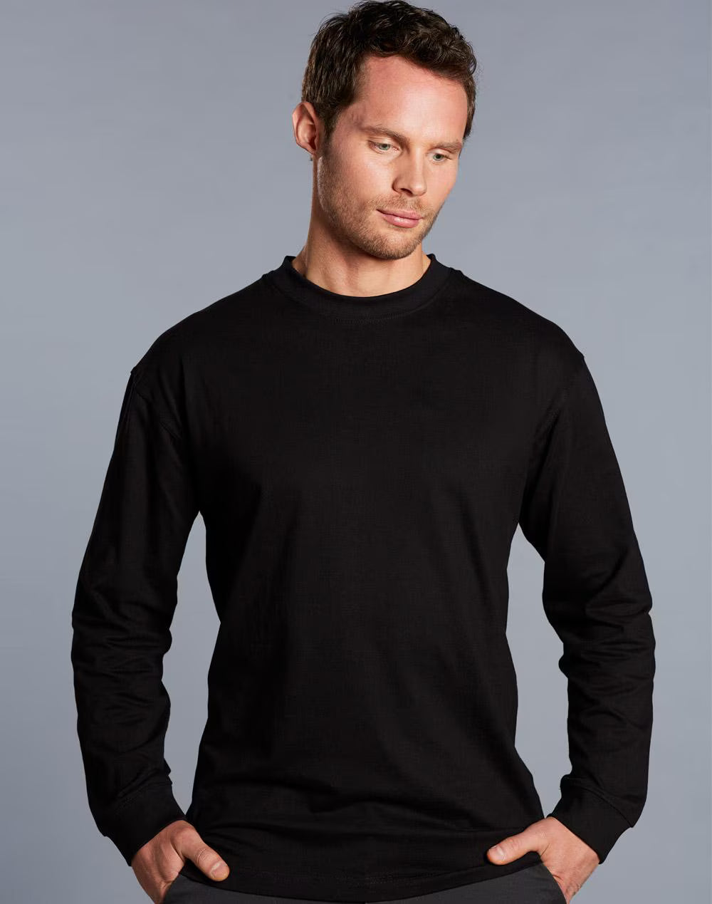 TS02 Mens London Crew Neck Long Sleeve Tee